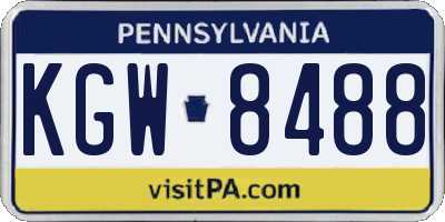 PA license plate KGW8488