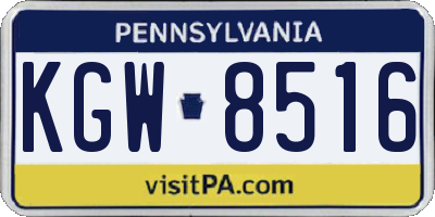 PA license plate KGW8516