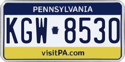PA license plate KGW8530