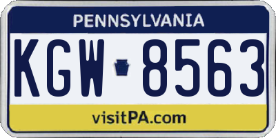 PA license plate KGW8563