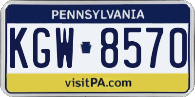 PA license plate KGW8570