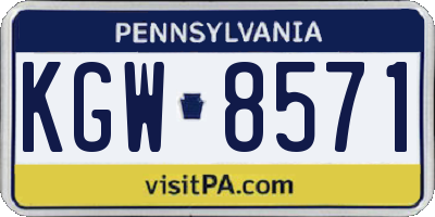 PA license plate KGW8571