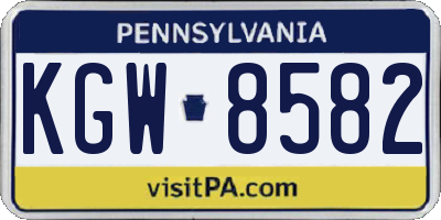 PA license plate KGW8582