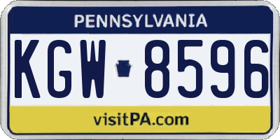 PA license plate KGW8596