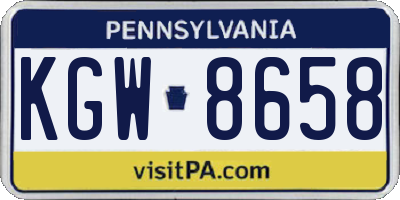 PA license plate KGW8658