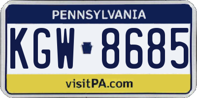 PA license plate KGW8685