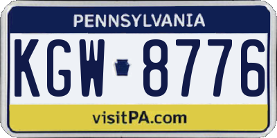 PA license plate KGW8776