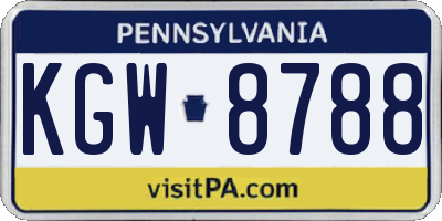 PA license plate KGW8788
