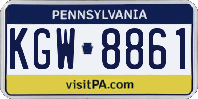 PA license plate KGW8861