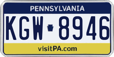 PA license plate KGW8946
