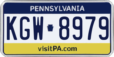 PA license plate KGW8979