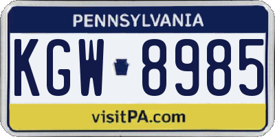 PA license plate KGW8985