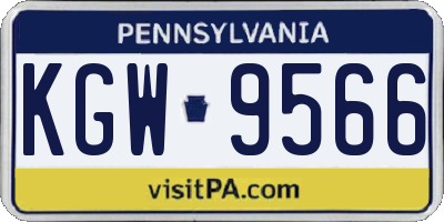 PA license plate KGW9566