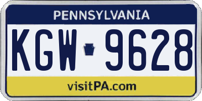 PA license plate KGW9628