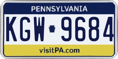 PA license plate KGW9684