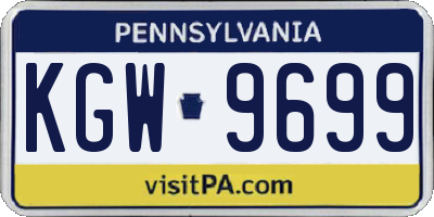 PA license plate KGW9699