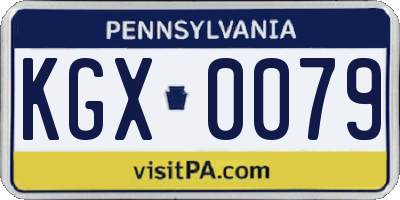 PA license plate KGX0079