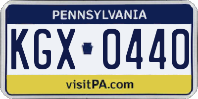 PA license plate KGX0440