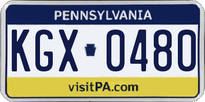 PA license plate KGX0480
