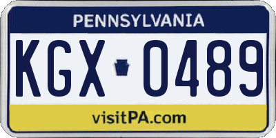 PA license plate KGX0489
