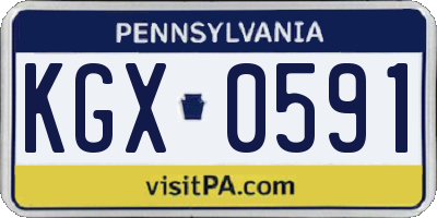 PA license plate KGX0591