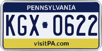 PA license plate KGX0622