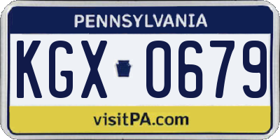 PA license plate KGX0679