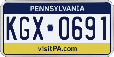PA license plate KGX0691