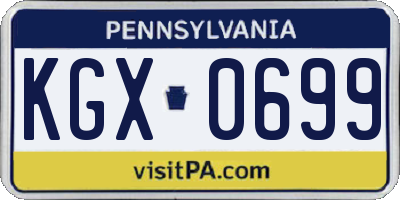 PA license plate KGX0699