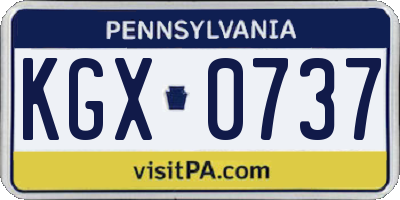 PA license plate KGX0737