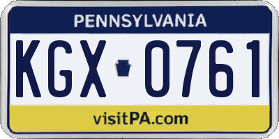 PA license plate KGX0761