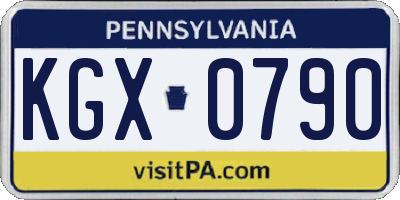 PA license plate KGX0790