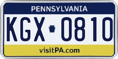 PA license plate KGX0810