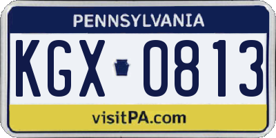 PA license plate KGX0813
