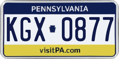 PA license plate KGX0877