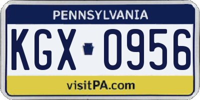 PA license plate KGX0956