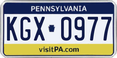 PA license plate KGX0977