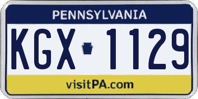 PA license plate KGX1129