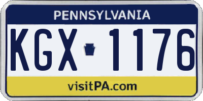 PA license plate KGX1176