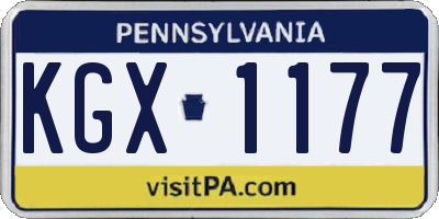 PA license plate KGX1177