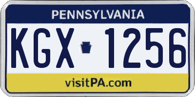 PA license plate KGX1256