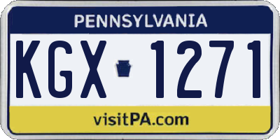 PA license plate KGX1271