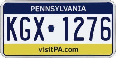 PA license plate KGX1276