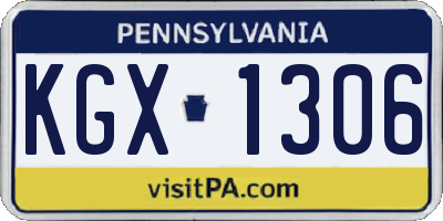 PA license plate KGX1306