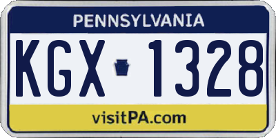 PA license plate KGX1328