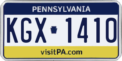 PA license plate KGX1410