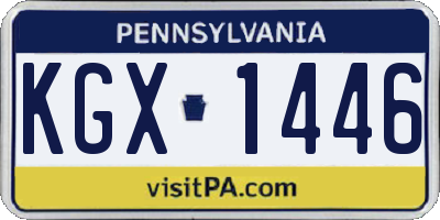 PA license plate KGX1446