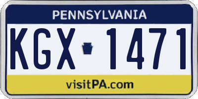 PA license plate KGX1471