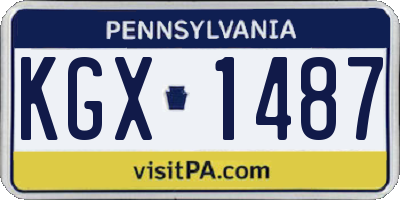 PA license plate KGX1487