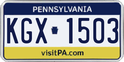 PA license plate KGX1503
